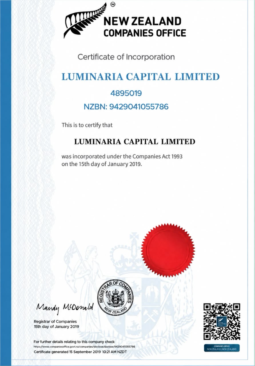 Our Certificate